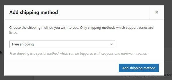 how to setup free shipping in woocommerce