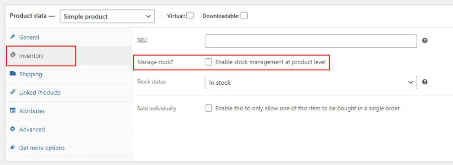 woocommerce product inventory management